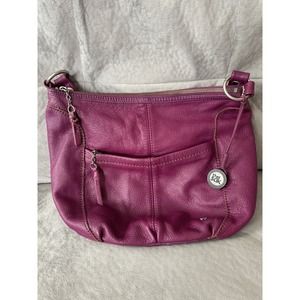The Sak Purple Leather Handbag Hobo Style